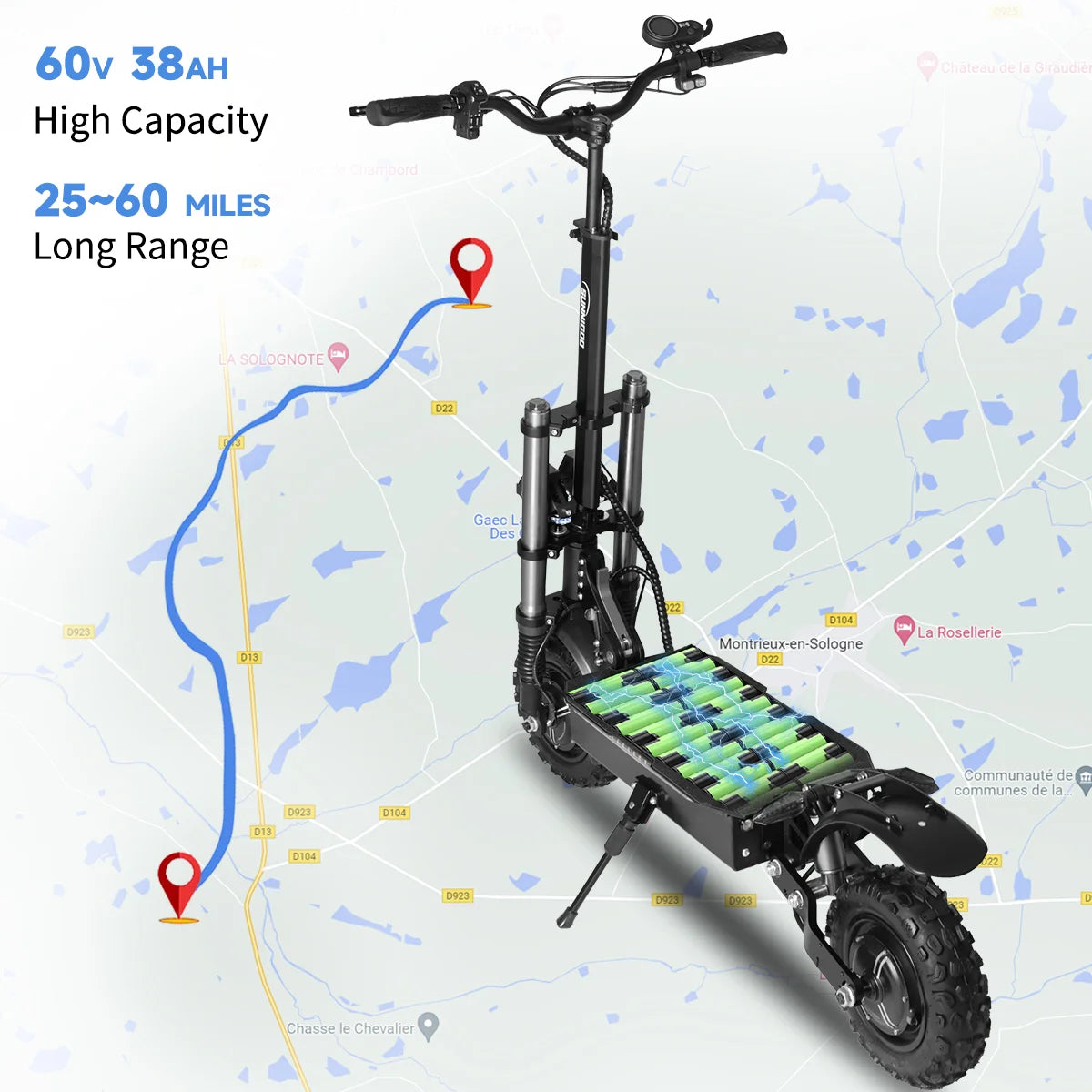 X10 Electric Scooters for Adult 6000W, Up to52MPH, 60Miles Long Range