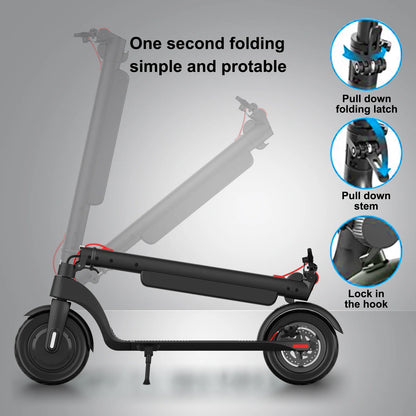 X8 Electric Scooters for Adult,10” Escooter 28 Miles Range,15MPH